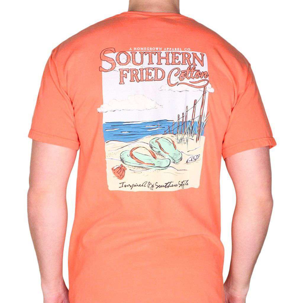 Flip Flops Pocket Tee in Salmon by Southern Fried Cotton - Country Club Prep