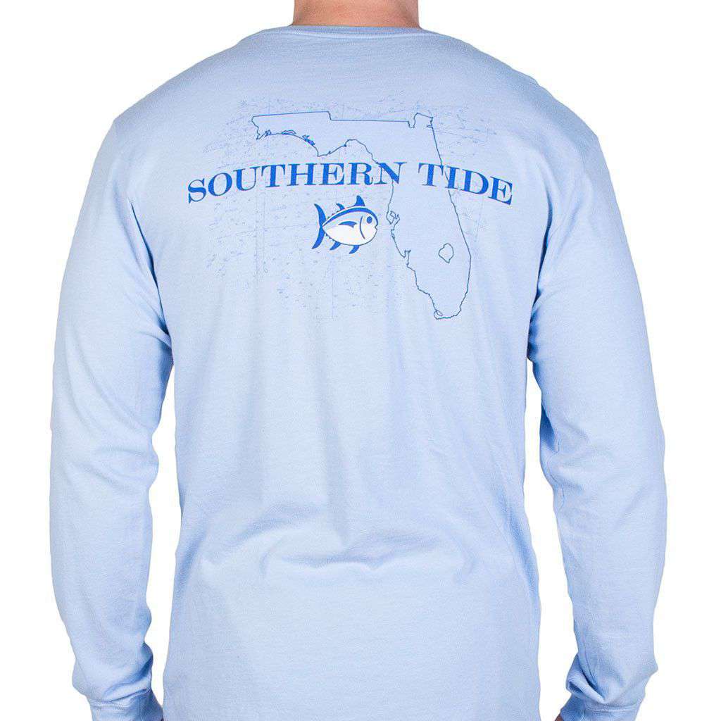 Florida Long Sleeve State Tee Shirt in True Blue by Southern Tide - Country Club Prep