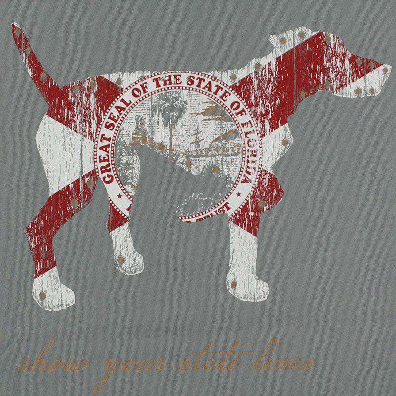 Florida SPC State Line Tee in Ocean Grey/Green by Southern Point Co. - Country Club Prep