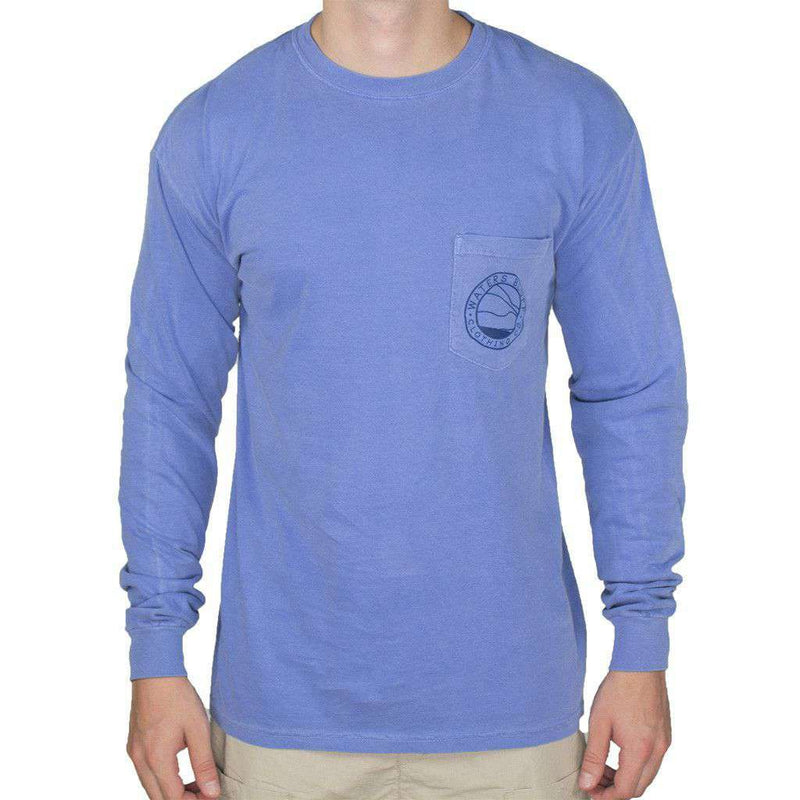 Fly Fisher Long Sleeve Tee Shirt in Flo Blue by Waters Bluff - Country Club Prep