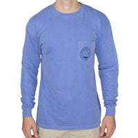 Fly Fisher Long Sleeve Tee Shirt in Flo Blue by Waters Bluff - Country Club Prep