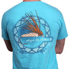 Fly Lure Tee in Lagoon Blue by Fripp & Folly - Country Club Prep
