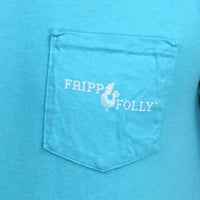 Fly Lure Tee in Lagoon Blue by Fripp & Folly - Country Club Prep