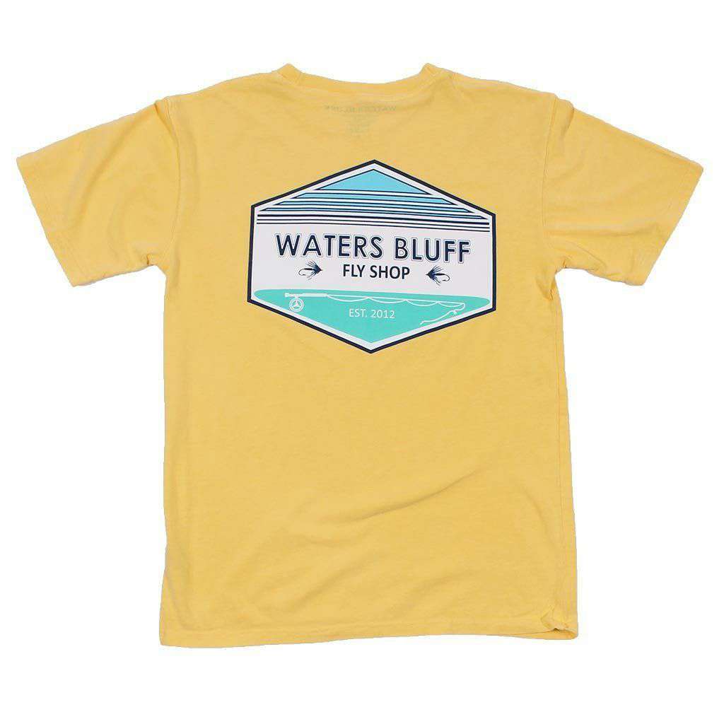 Fly Shop Tee Shirt in Butter by Waters Bluff - Country Club Prep