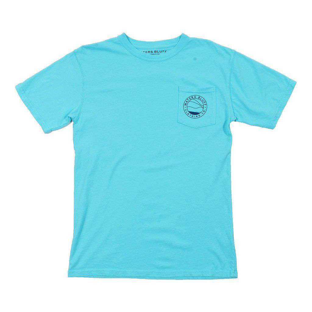 Fly Shop Tee Shirt in Lagoon Blue by Waters Bluff - Country Club Prep