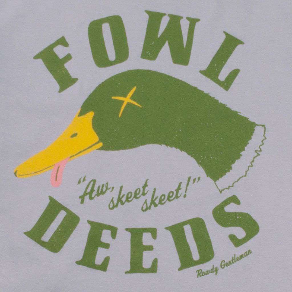 Fowl Deeds Long Sleeve Pocket Tee Shirt in Fog by Rowdy Gentleman - Country Club Prep