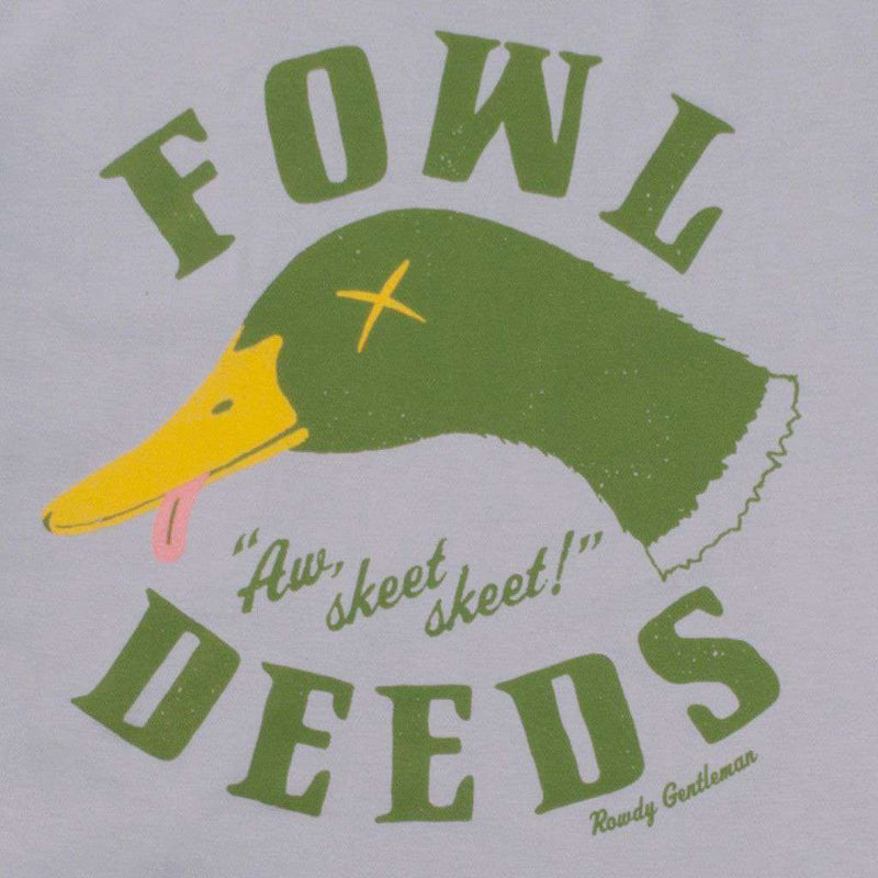 Fowl Deeds Long Sleeve Pocket Tee Shirt in Fog by Rowdy Gentleman - Country Club Prep