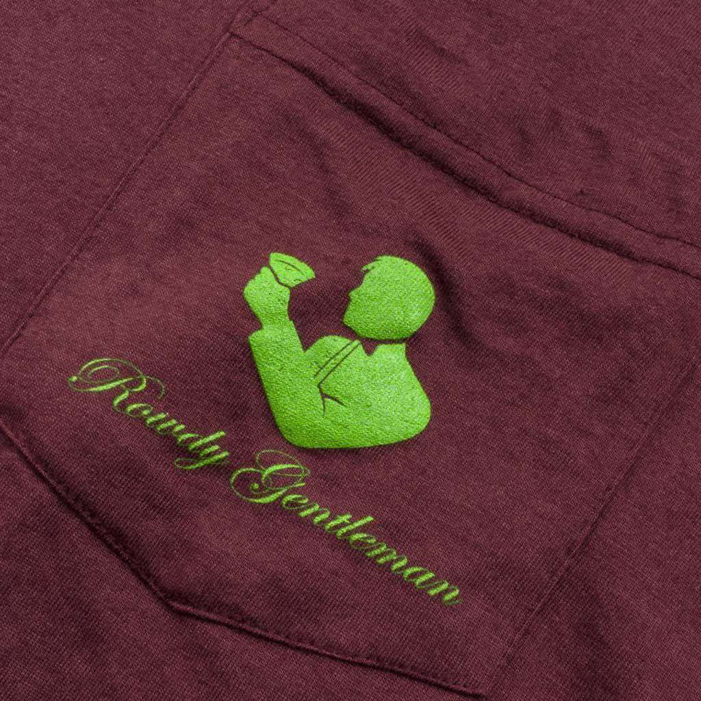 Fowl Deeds Long Sleeve Pocket Tee Shirt in Oxblood by Rowdy Gentleman - Country Club Prep