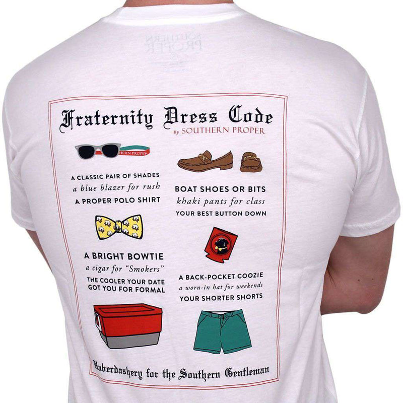Southern Proper Fraternity Dress Code Short Sleeve in White – Country Club Prep