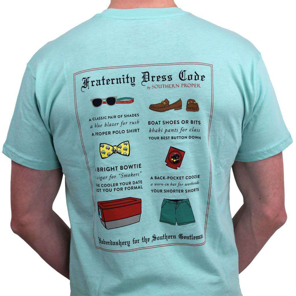 Southern Proper Fraternity Dress Code Tee in Aqua – Country Club Prep
