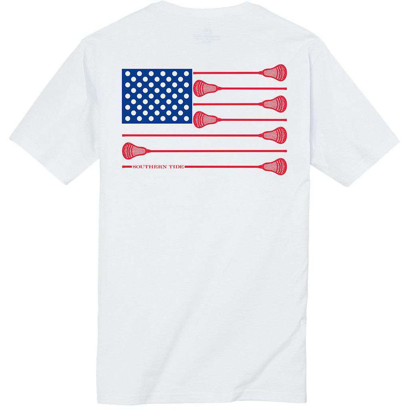 Freedom Lax Tee Shirt in Classic White by Southern Tide - Country Club Prep