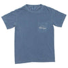 Fresh Peach Pie Pocket T-Shirt in Washed Denim by Classic Georiga - Country Club Prep