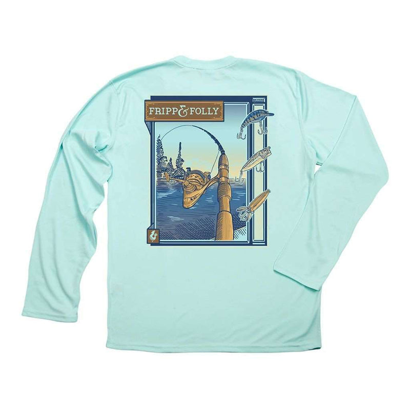Freshwater Reel Wicking Long Sleeve Tee in Seagrass by Fripp & Folly - Country Club Prep