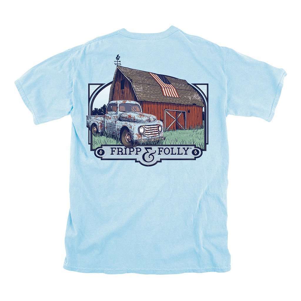 Fripp Farmhouse Tee in Chambray by Fripp & Folly - Country Club Prep