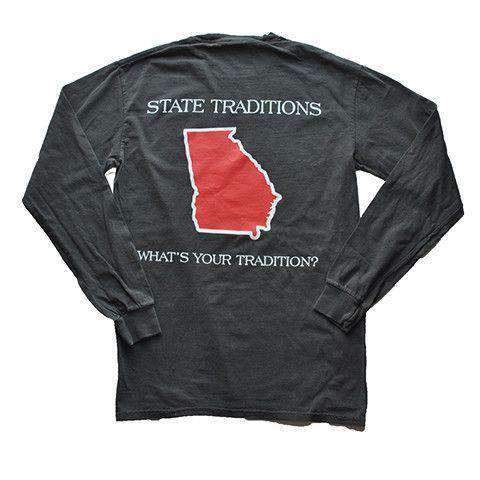 GA Athens Gameday Long Sleeve T-Shirt in Pepper Grey by State Traditions - Country Club Prep