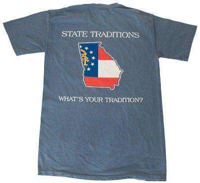 GA Traditional T-Shirt in Slate Blue by State Traditions - Country Club Prep