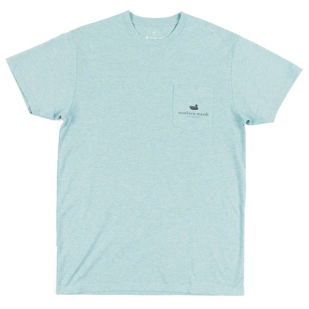 Genuine Collection - Deer Hunting Tee in Washed Moss Blue by Southern Marsh - Country Club Prep