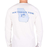 Georgia Long Sleeve State Tee Shirt in White by Southern Tide - Country Club Prep