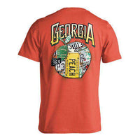 Georgia Peach License Plate Tee Shirt in Salmon by Live Oak - Country Club Prep