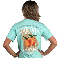 Georgia Peaches Short Sleeve Pocket Tee in Island Reef by Live Oak - Country Club Prep