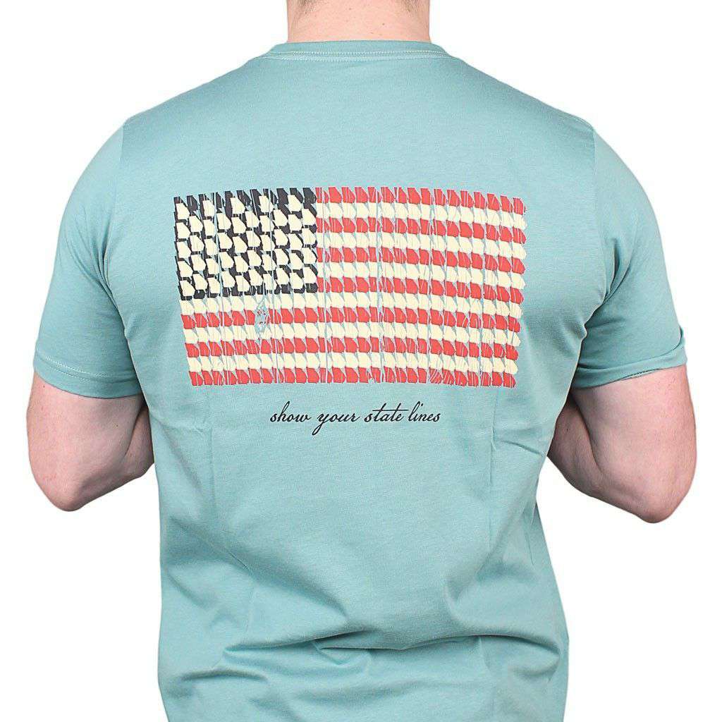 Georgia SPC State Lines Tee in Ocean Green by Southern Point Co. - Country Club Prep