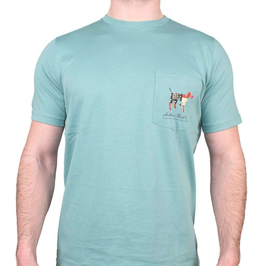 Georgia SPC State Lines Tee in Ocean Green by Southern Point Co. - Country Club Prep