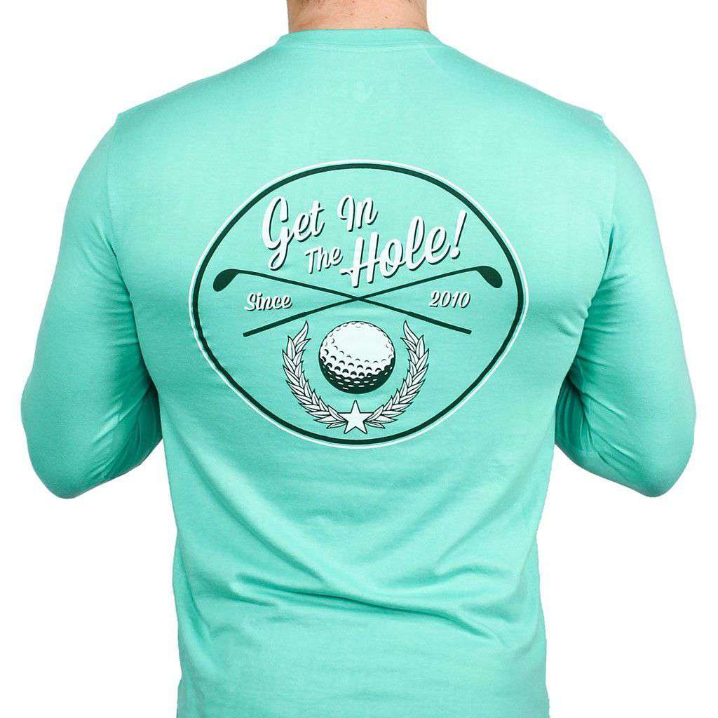 Get in the Hole Long Sleeve Pocket Tee in Spring Green by Rowdy Gentleman - Country Club Prep