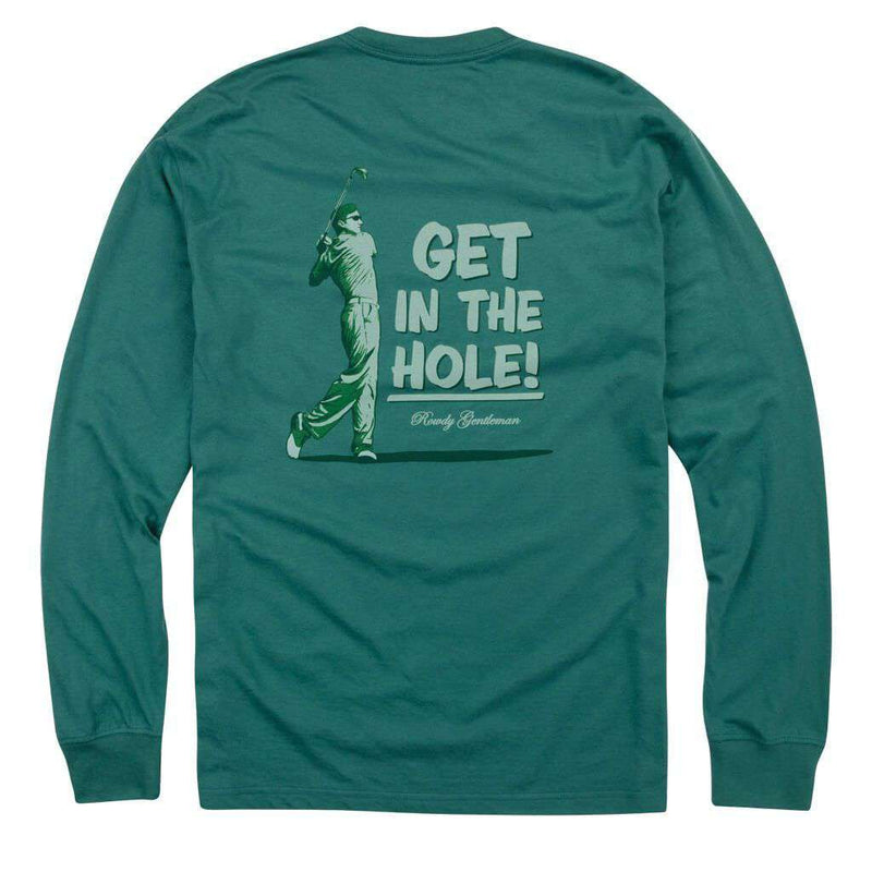 Get in the Hole Long Sleeve Pocket Tee in Spruce by Rowdy Gentleman - Country Club Prep