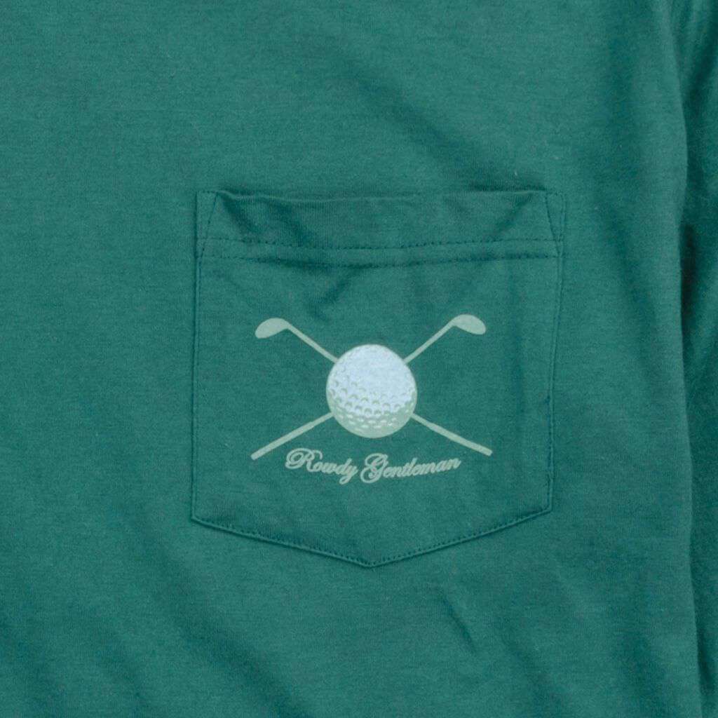 Get in the Hole Long Sleeve Pocket Tee in Spruce by Rowdy Gentleman - Country Club Prep
