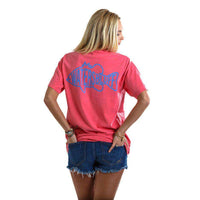 Gettin' Fishy Tee Shirt in Watermelon Red by Waters Bluff - Country Club Prep