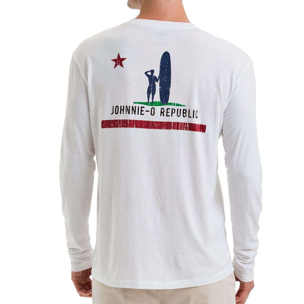Golden State Long Sleeve Tee in White by Johnnie-O - Country Club Prep