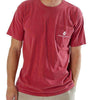 Golf Bag Pocket Tee in Crimson by Fripp & Folly - Country Club Prep
