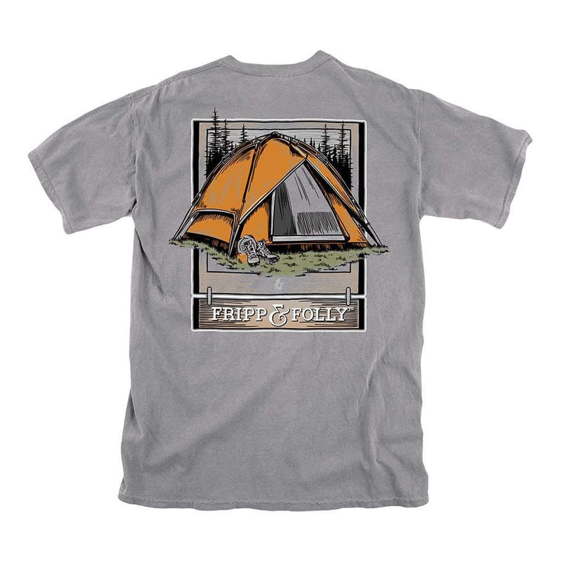 Gone Camping Tee in Granite by Fripp & Folly - Country Club Prep