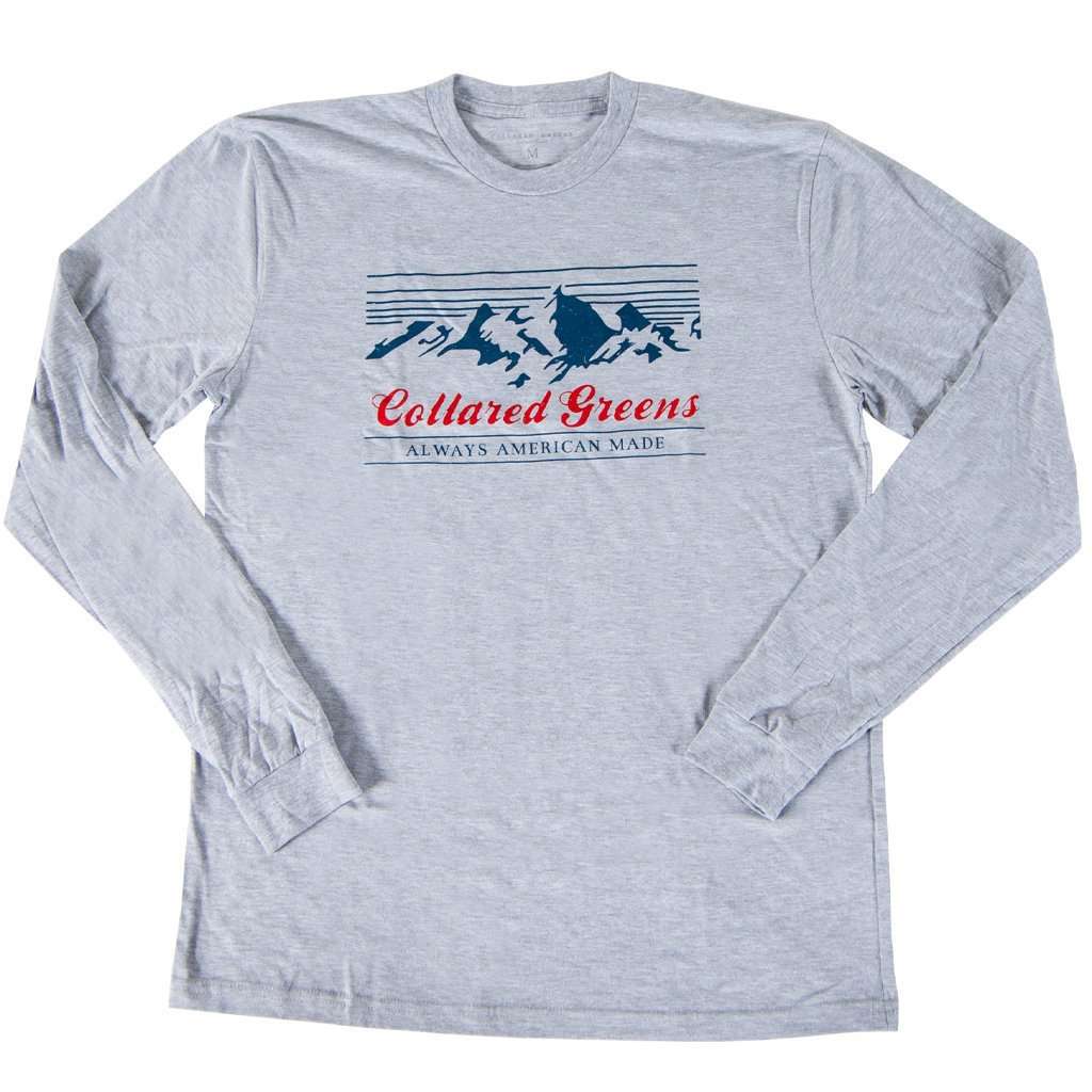 Grand Tetons Long Sleeve T-Shirt in Grey by Collared Greens - Country Club Prep