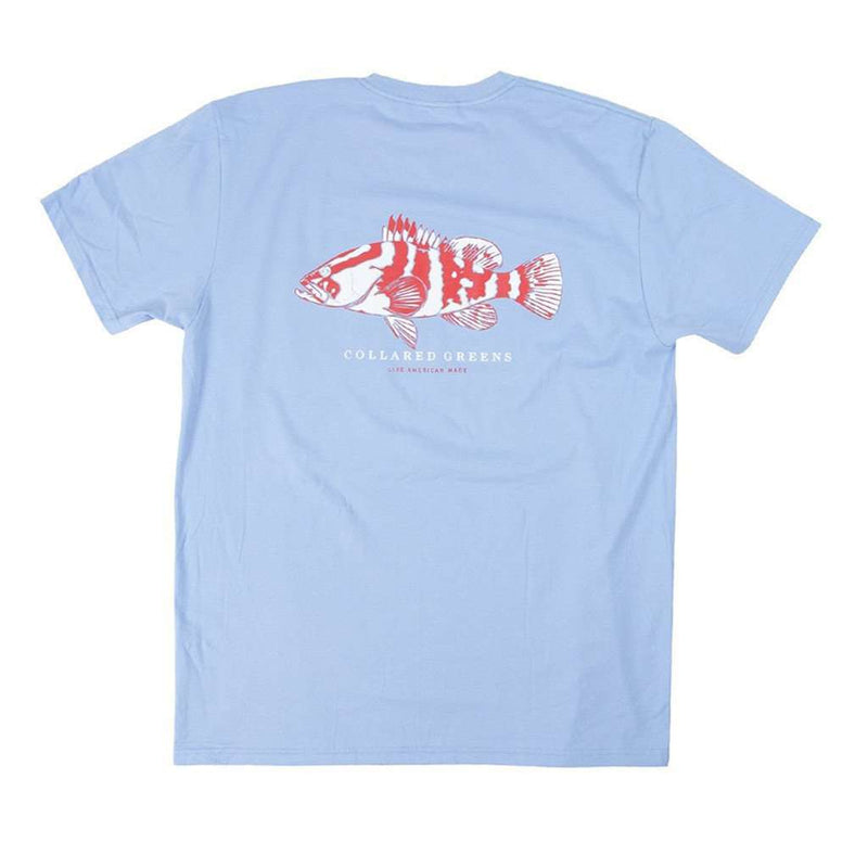 Grouper Short Sleeve T-Shirt in Carolina Blue by Collared Greens - Country Club Prep