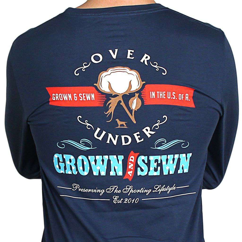 Grown and Sewn Long Sleeve Tee in Navy by Over Under Clothing - Country Club Prep