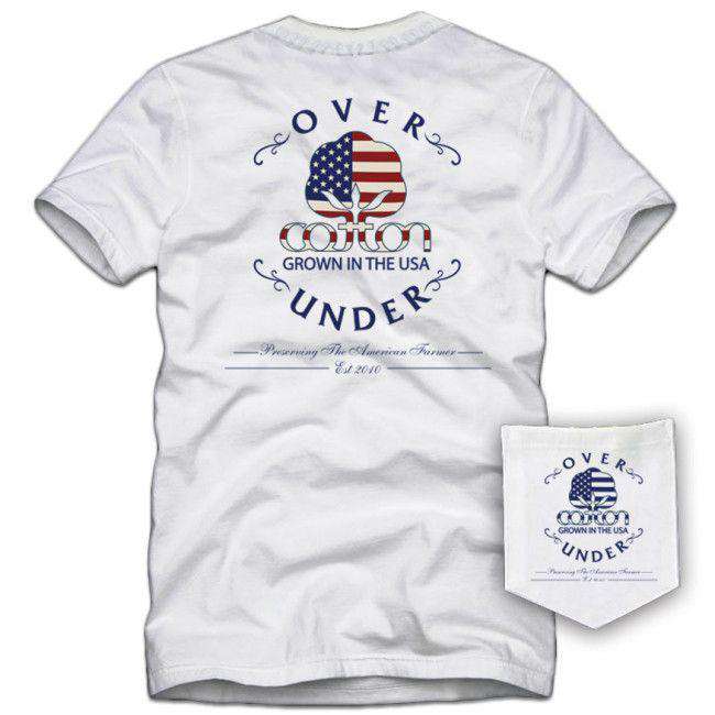 Grown In The USA Tee in White by Over Under Clothing - Country Club Prep