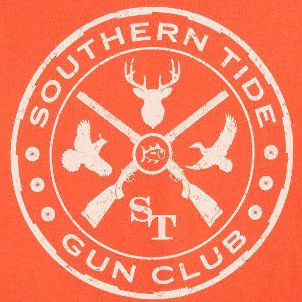 Gun Club Long Sleeve Tee Shirt in Orange Sky by Southern Tide - Country Club Prep