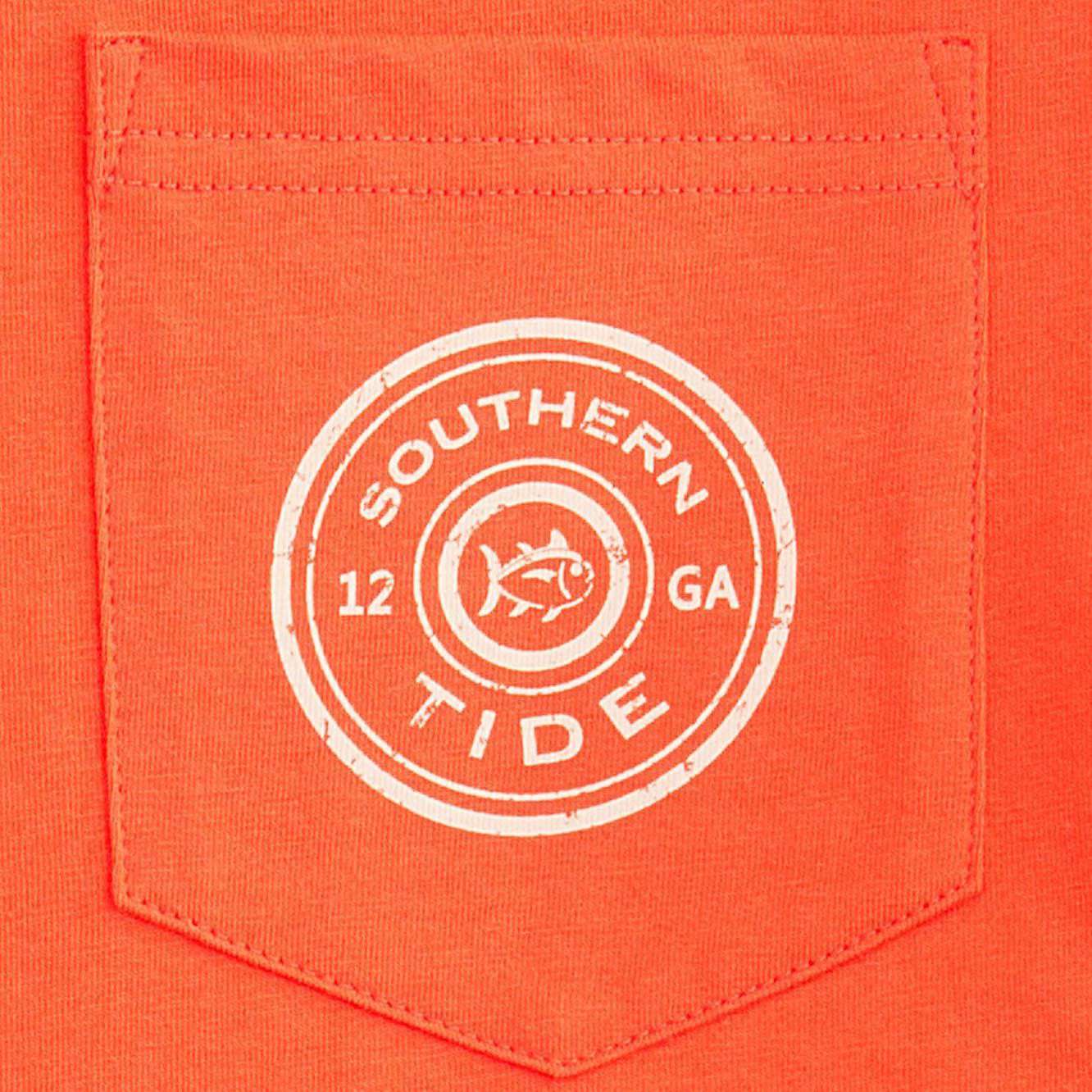 Gun Club Long Sleeve Tee Shirt in Orange Sky by Southern Tide - Country Club Prep