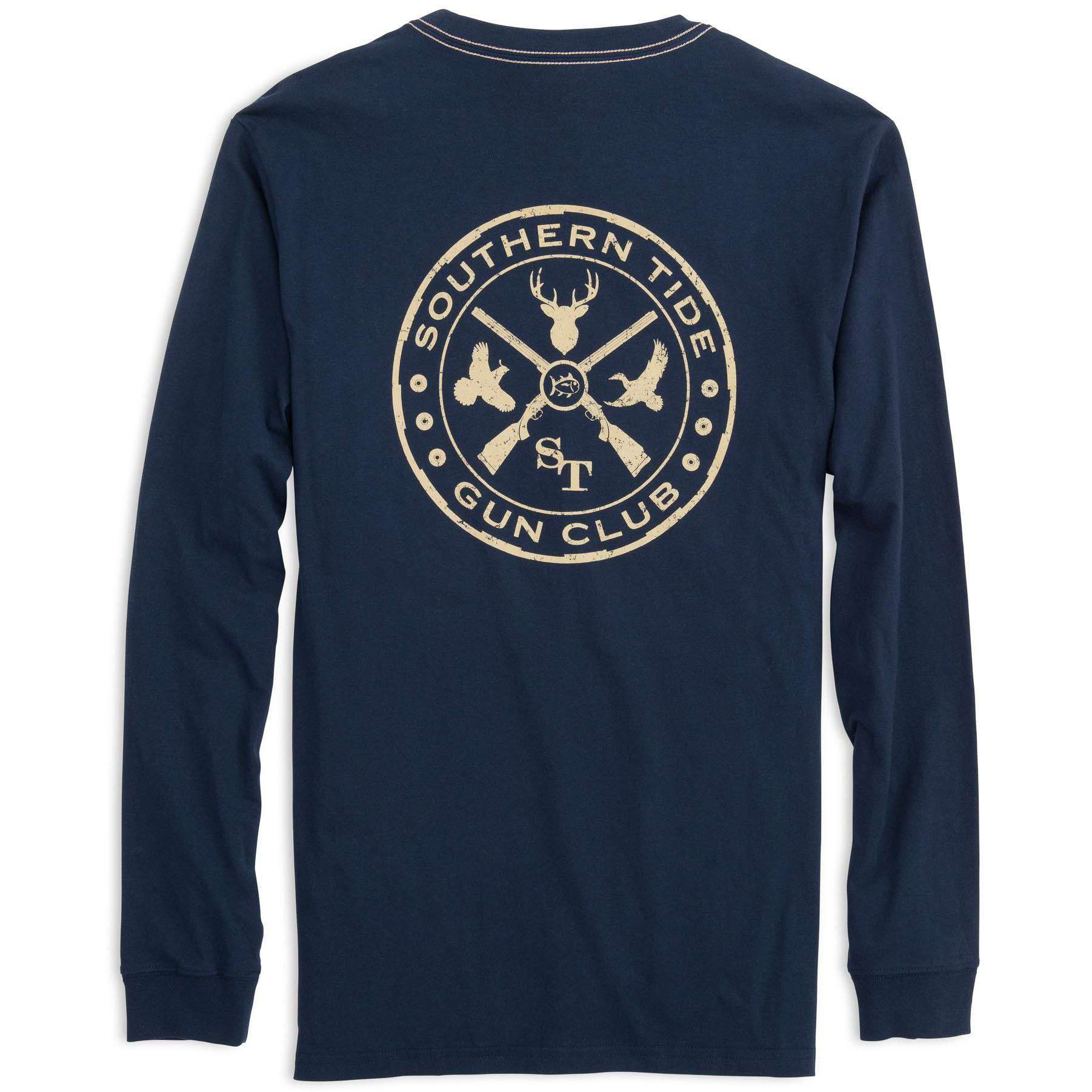 Gun Club Long Sleeve Tee Shirt in True Navy by Southern Tide - Country Club Prep