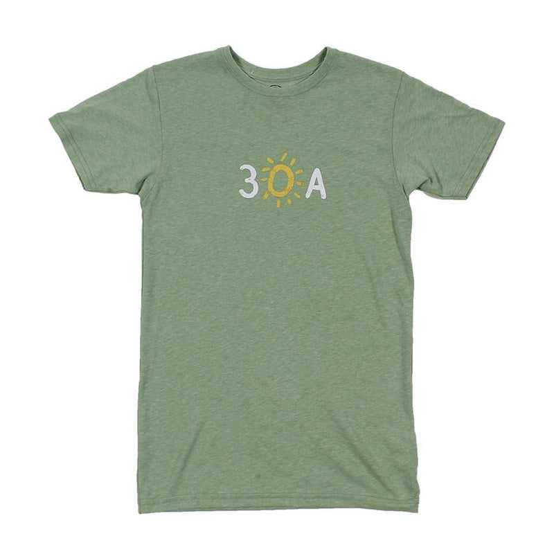 Hand Drawn 30A Recycled Tee Shirt in Green by 30A - Country Club Prep