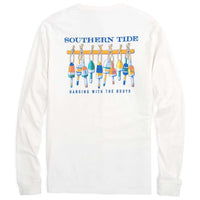 Hanging With The Buoys Long Sleeve Tee Shirt in White by Southern Tide - Country Club Prep