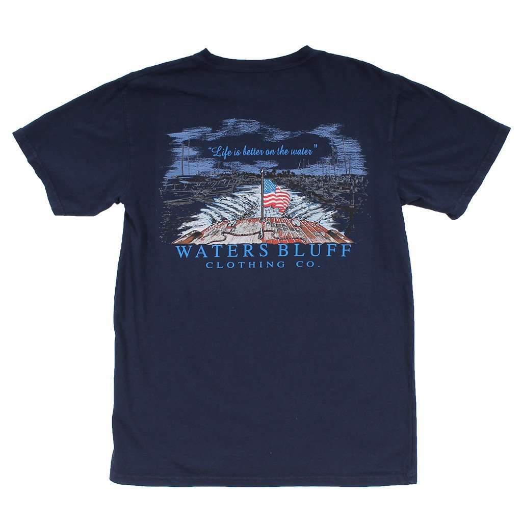 Headin' Out Tee Shirt in Navy by Waters Bluff - Country Club Prep