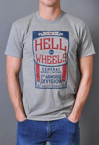 Hell on Wheels Vintage Tee in Dark Heather Gray by Rowdy Gentleman - Country Club Prep