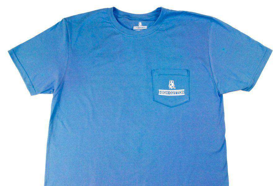 Heraldry Pocket Tee in Boardwalk Blue by High Cotton - Country Club Prep