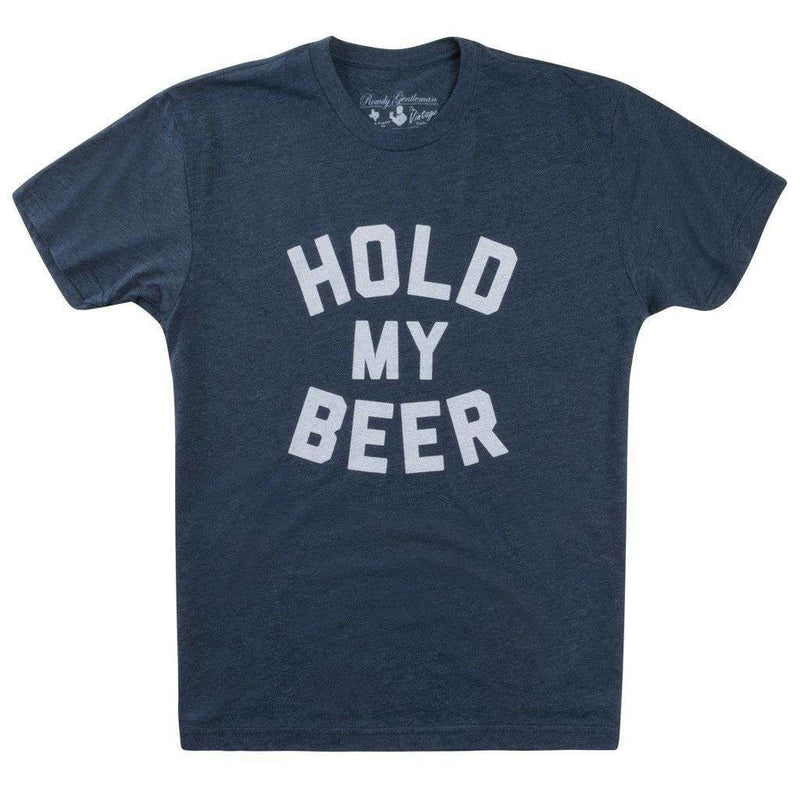 Hold My Beer Vintage Tee Shirt in Navy by Rowdy Gentleman - Country Club Prep