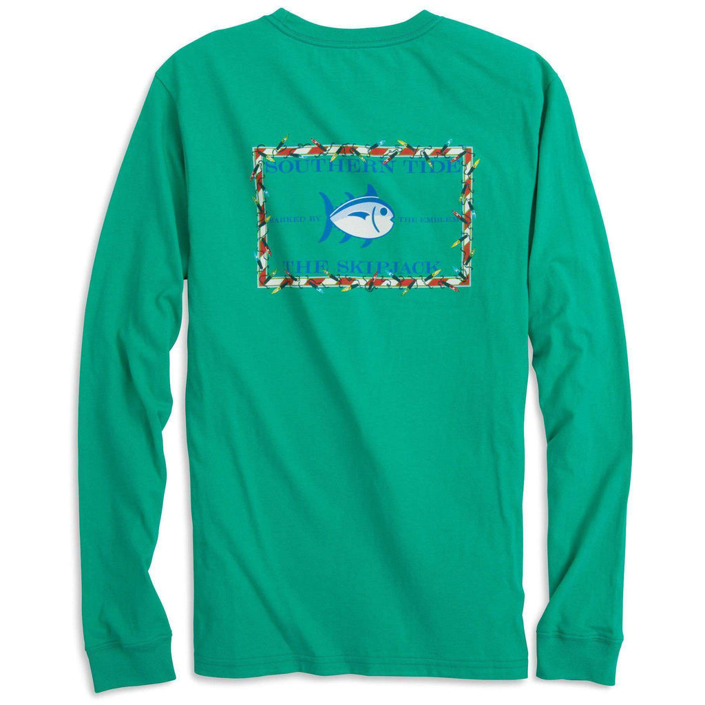 Southern Tide Holiday Skipjack Long Sleeve Tee Shirt in Augusta Green ...