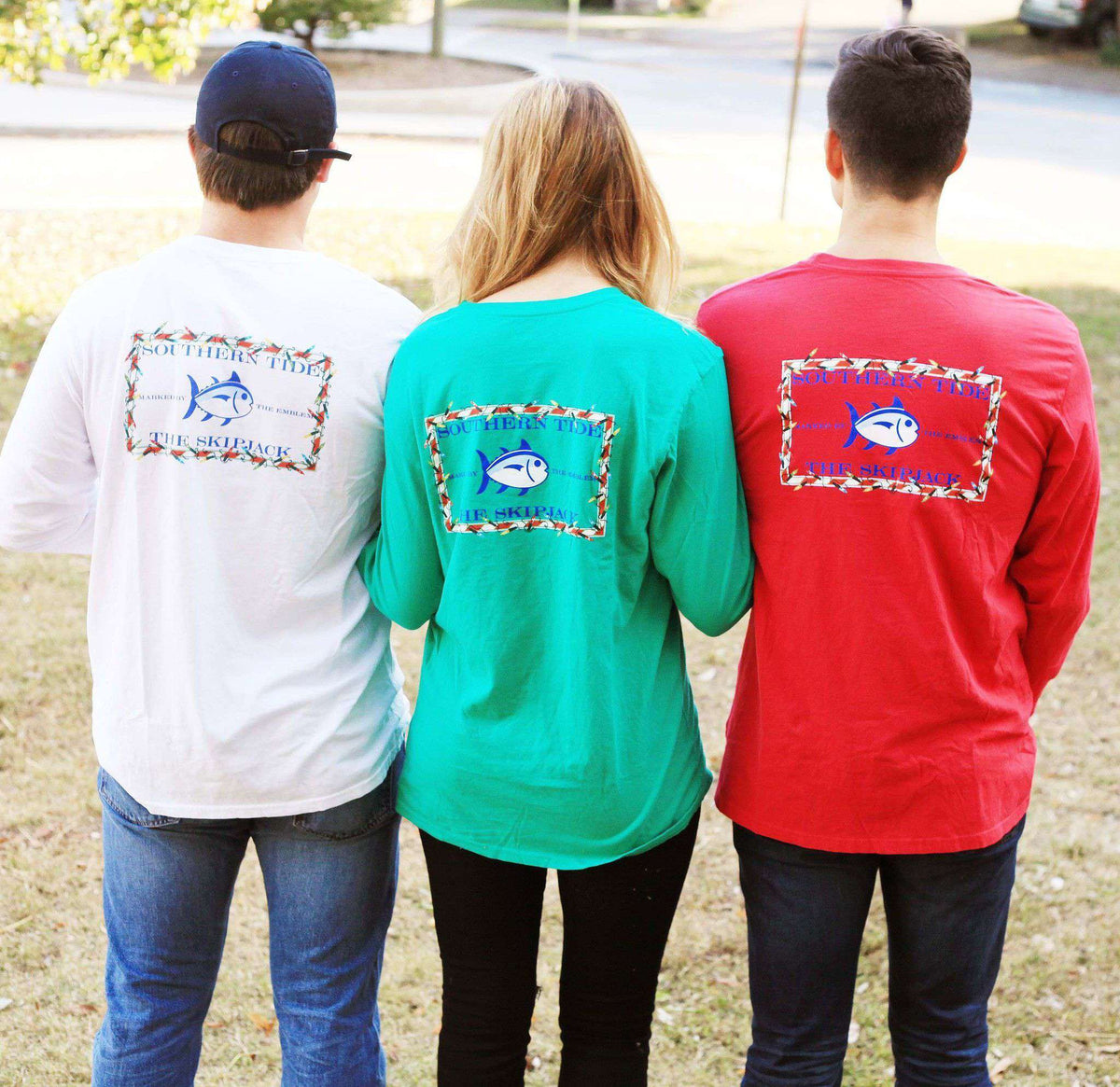 Holiday Skipjack Long Sleeve Tee Shirt in Augusta Green by Southern Tide - Country Club Prep