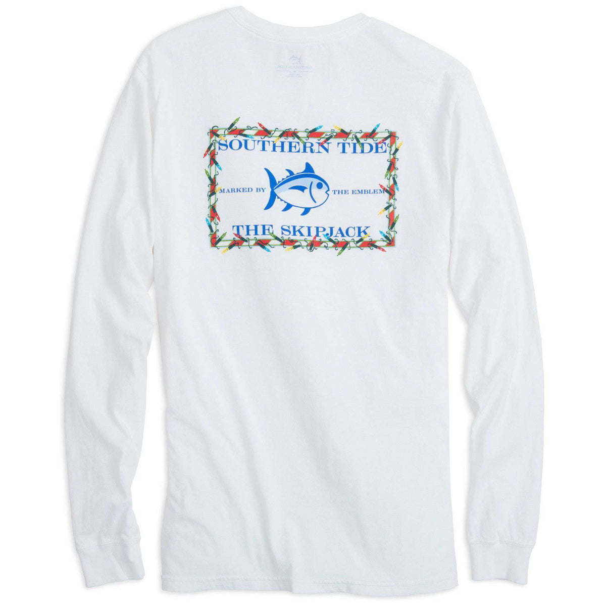 Holiday Skipjack Long Sleeve Tee Shirt in Classic White by Southern Tide - Country Club Prep