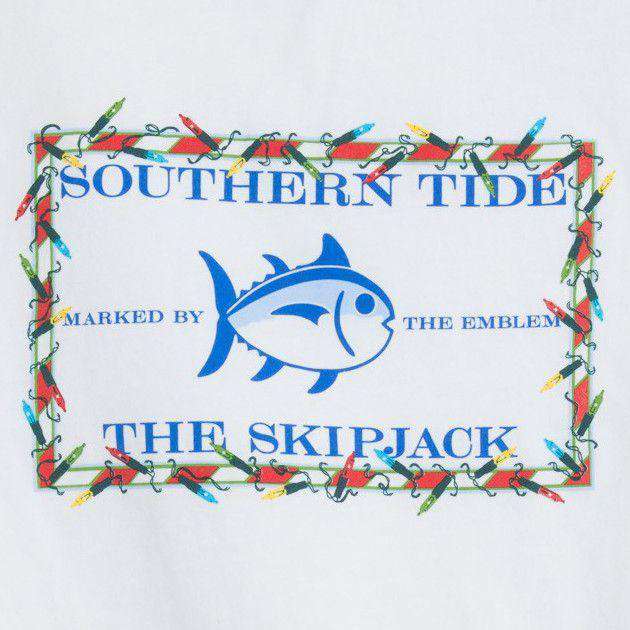 Holiday Skipjack Long Sleeve Tee Shirt in Classic White by Southern Tide - Country Club Prep